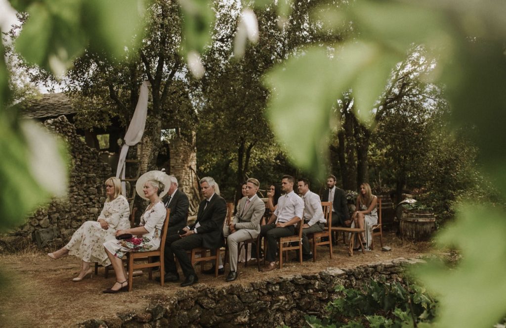 Olive grove elopement ceremony in Hvar, Croatia