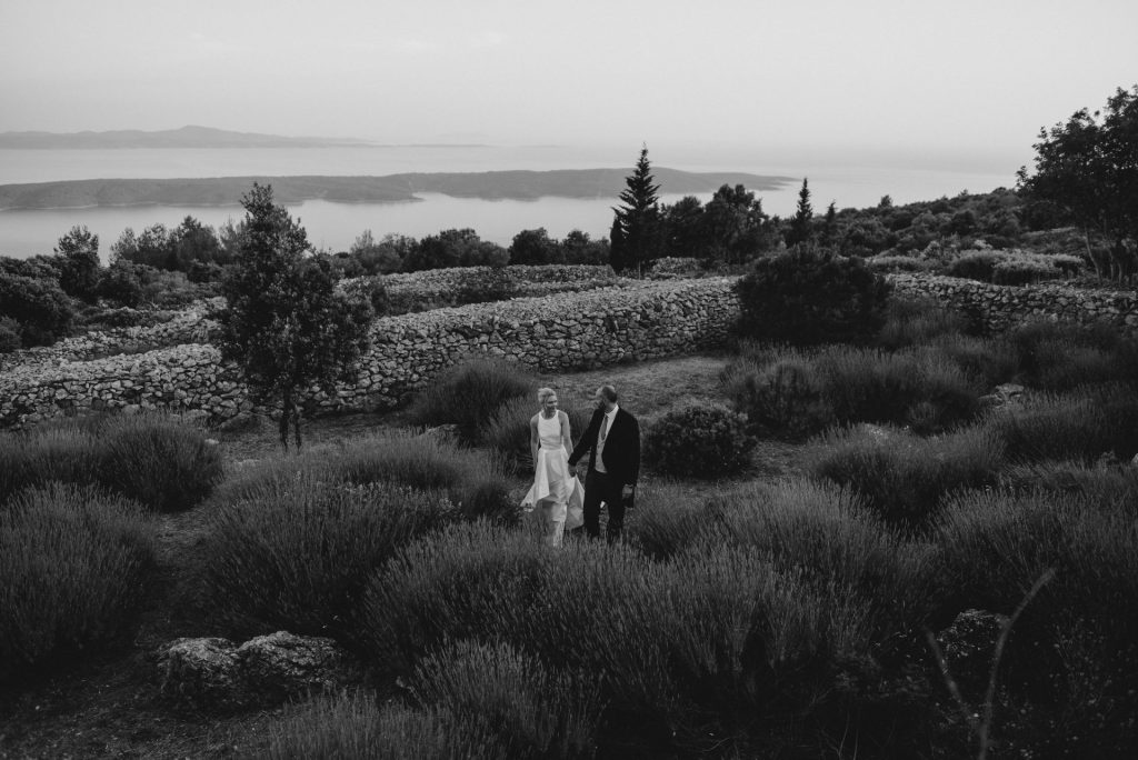Secluded beach elopement in Hvar, Dalmatia