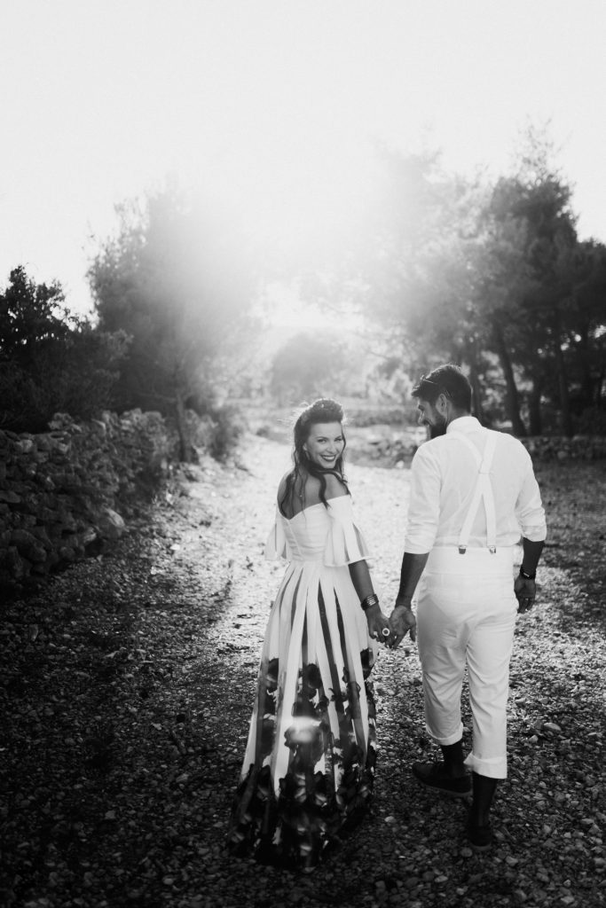 Olive grove elopement ceremony in Hvar, Croatia